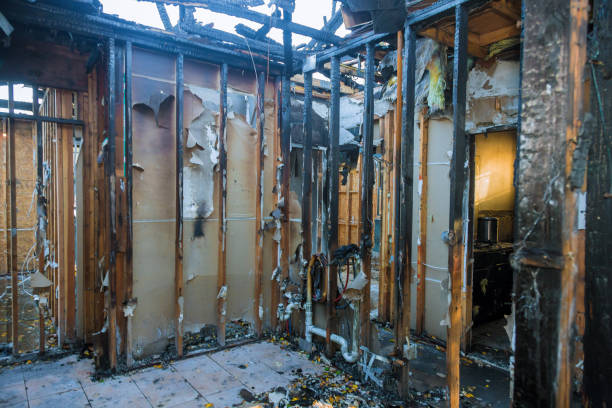 Professional Fire Damage Repair technician working in Rome City, IN